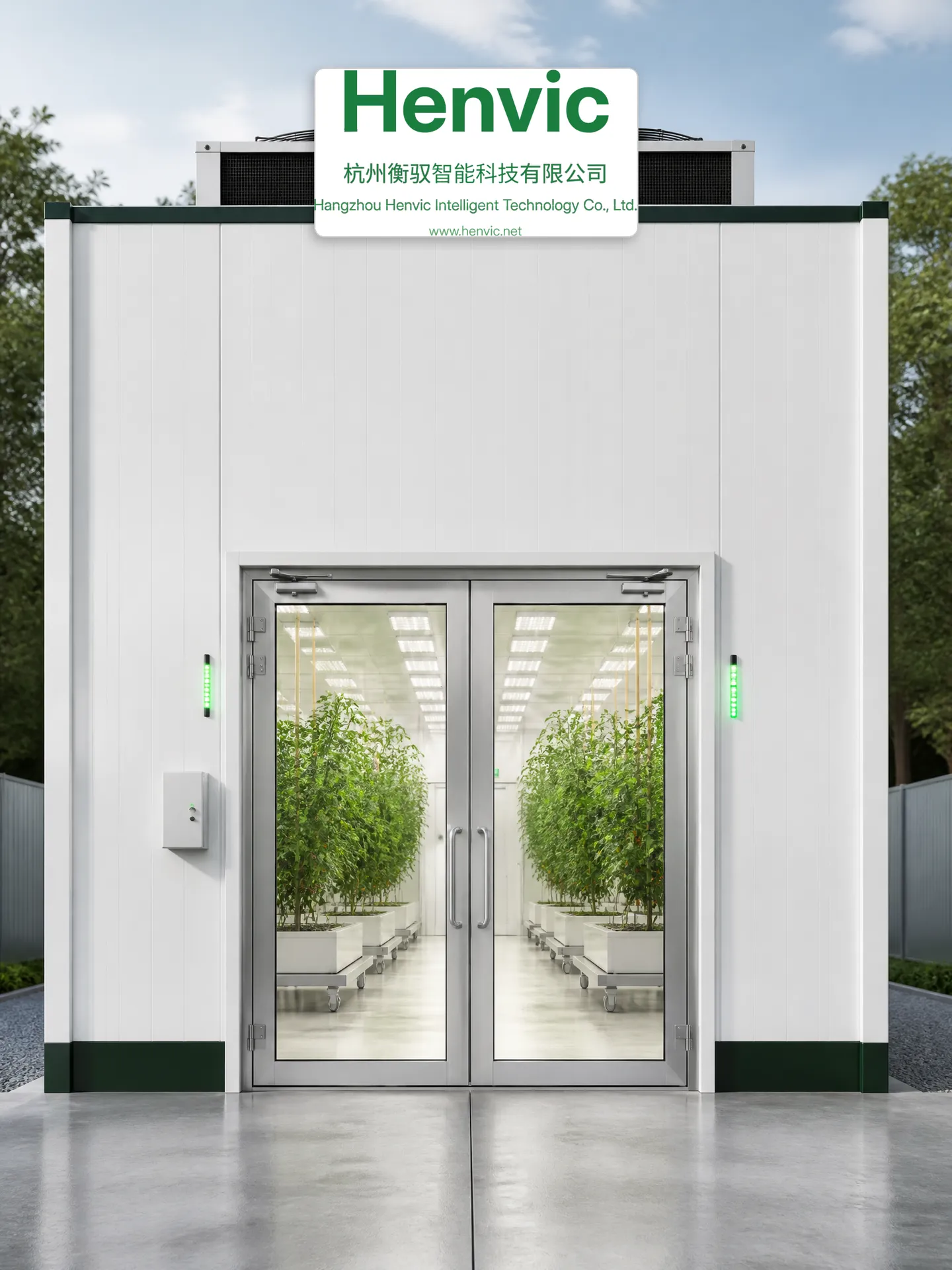 Large intelligent fruit and vegetable growing cabin exterior