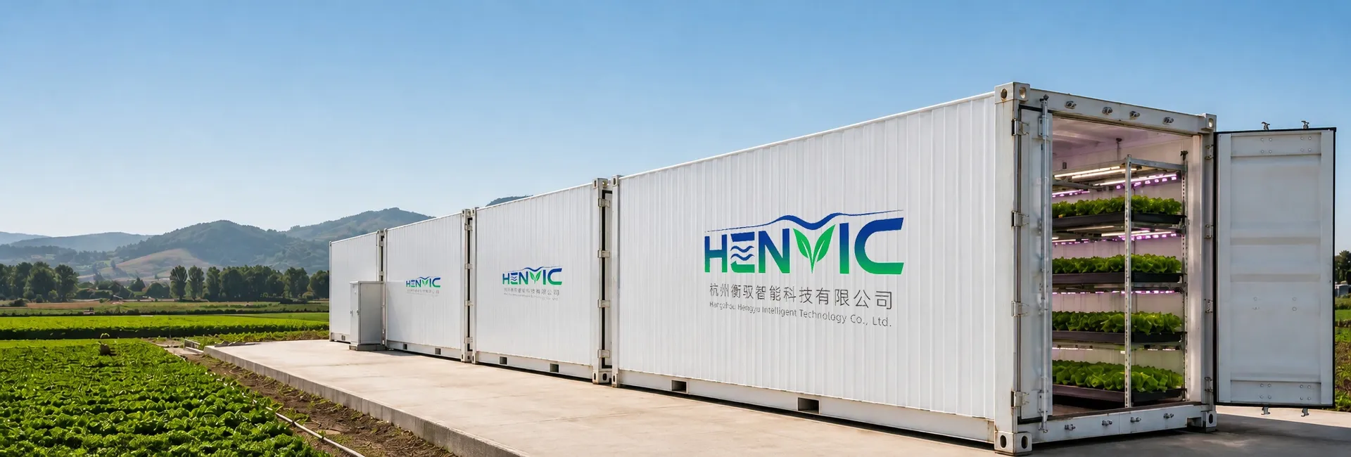 Container Farm:40 ft Vegetable Container Farm Basil, Mint and Culinary Herbs Programme